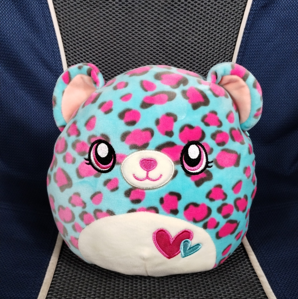 Squishmallow Leopard/Cheetah Plush Chelsea Heat Stuffed Animal 8" Blue & Pink - Picture 2 of 13